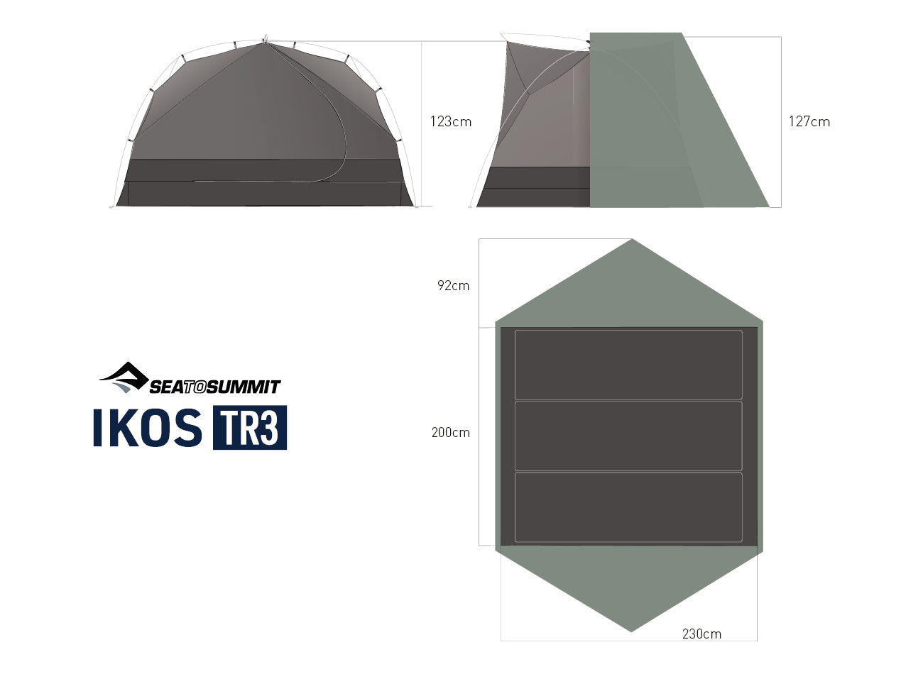 Ikos TR3 - Zelt für drei Personen