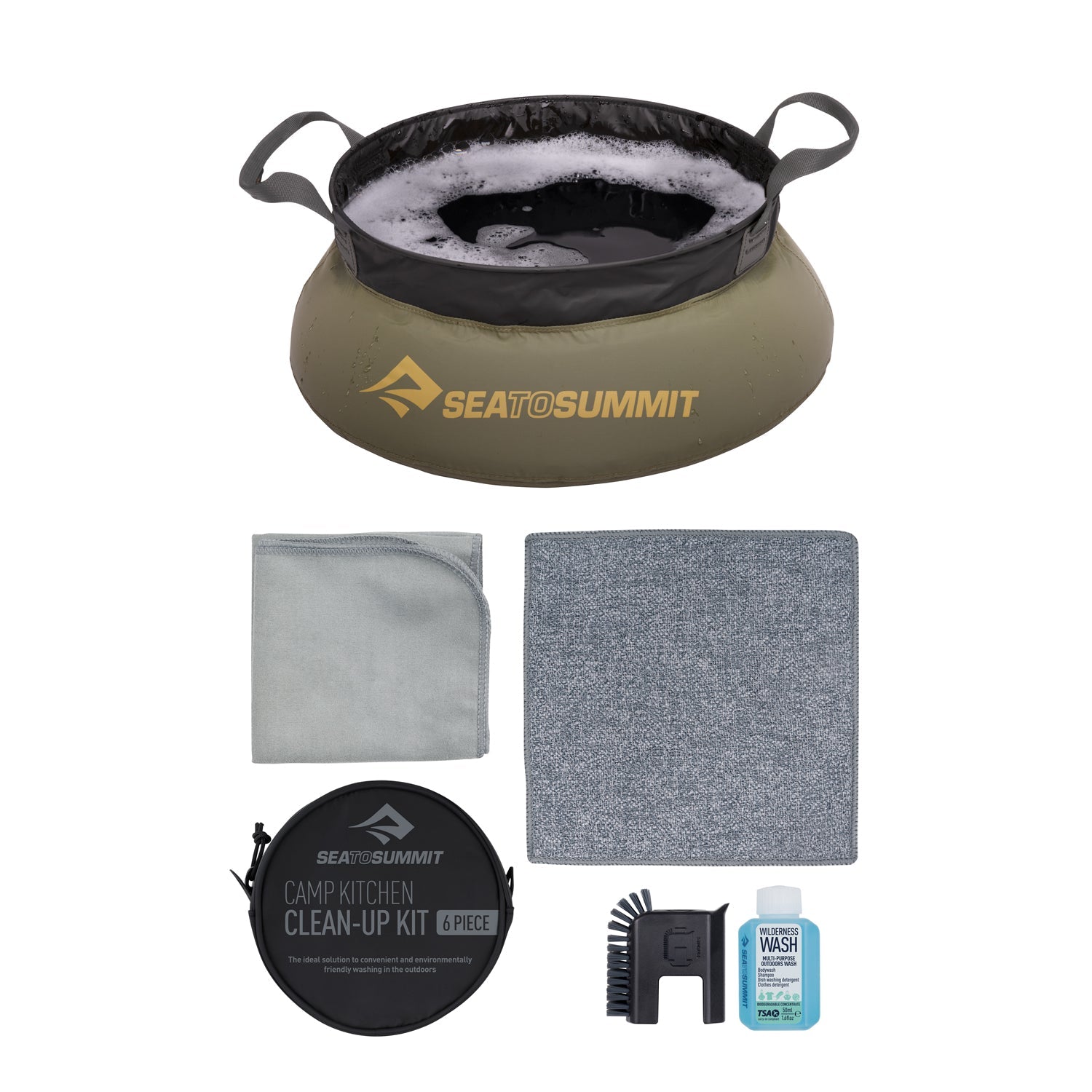 Kit per la pulizia della cucina da campeggio
