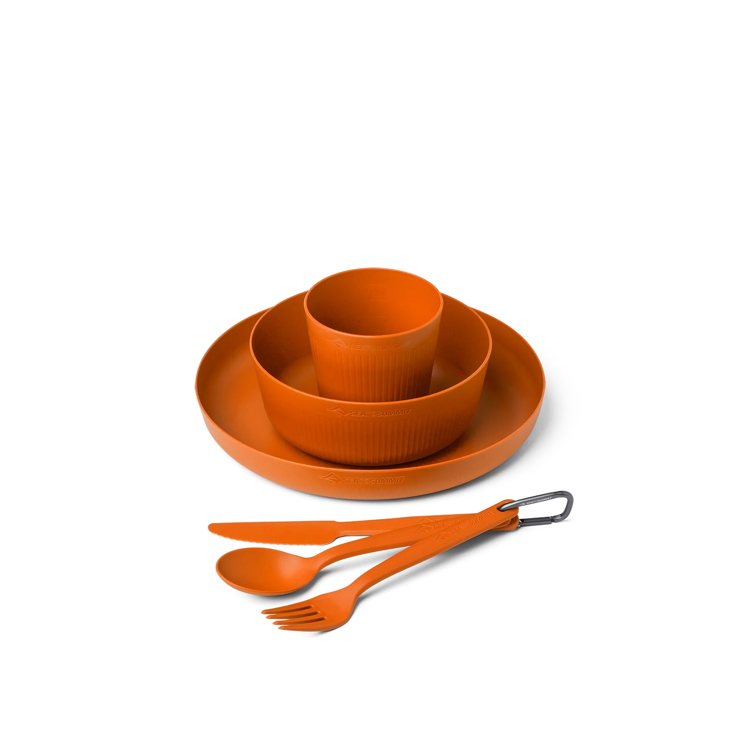 Bunt Orange || Camp Dinnerware Set with Mesh Sack - [6 Piece]
