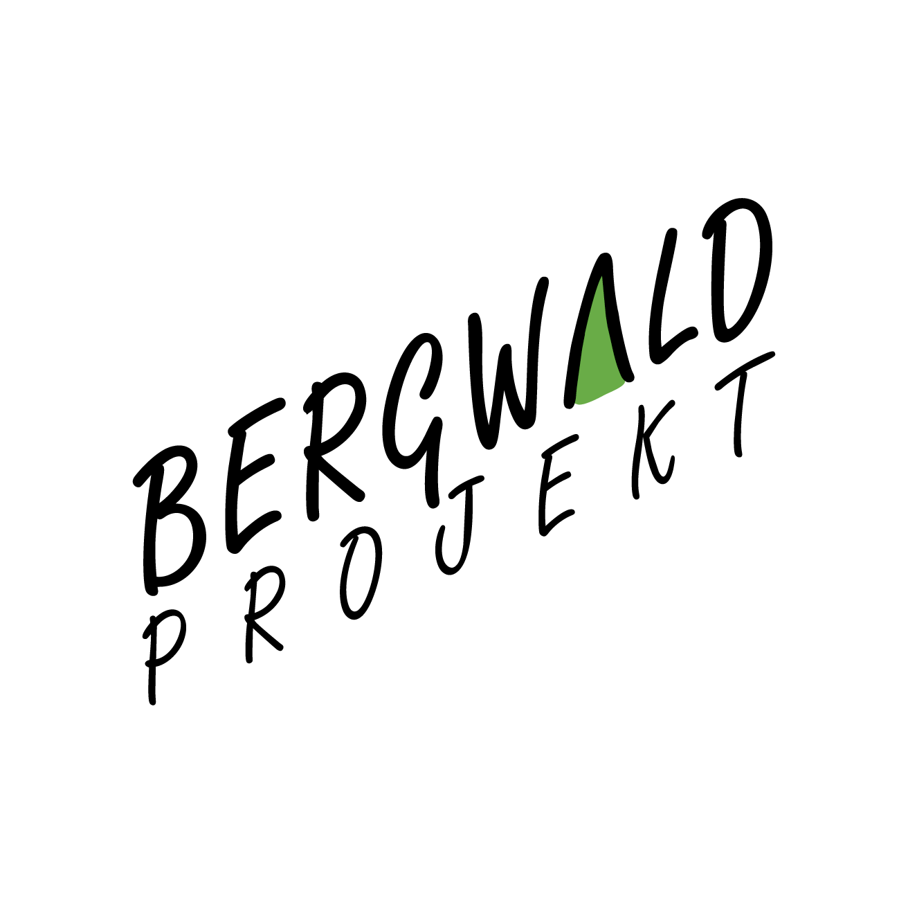 A logo with the text "Bergwald Projekt" 