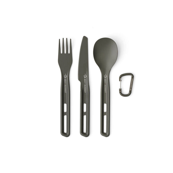 Set Di 4 Posate Da Picnic In Acciaio Inox - Coltello, Forchetta E Cucchiaio Riutilizzabili, Ecologici E Lavabili In Lavastoviglie, Per Viaggi E Campeggio (Argento, 19 Cm)