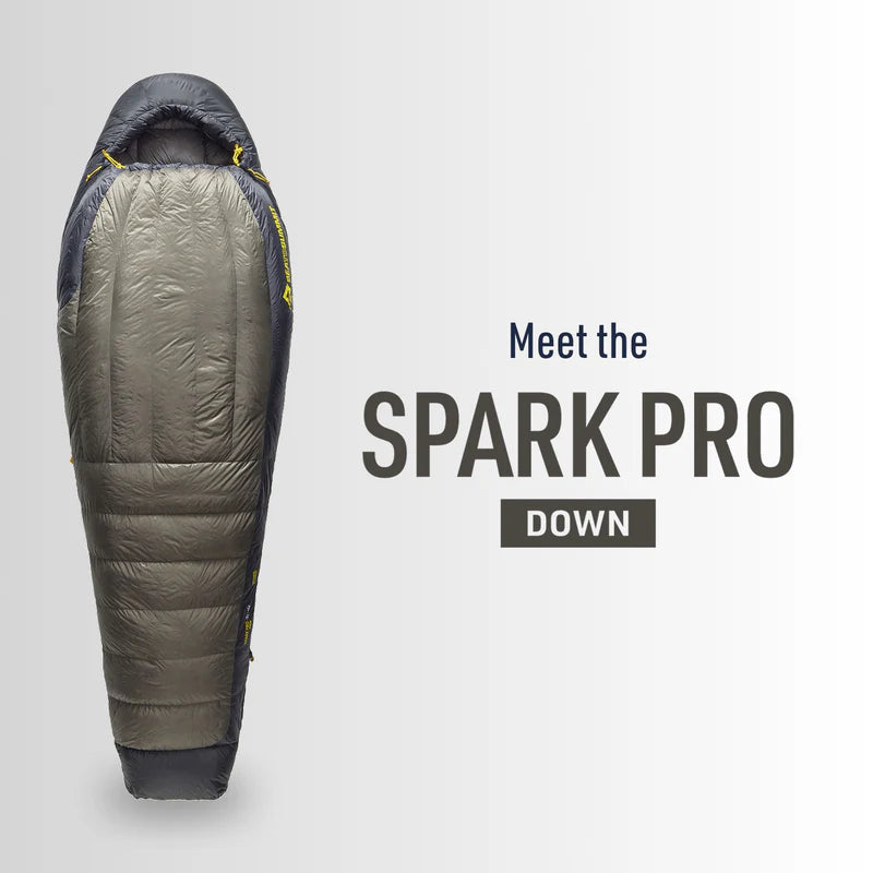 Meet the Spark Pro Down Sleeping Bag: Ultralight, technical and versatile.