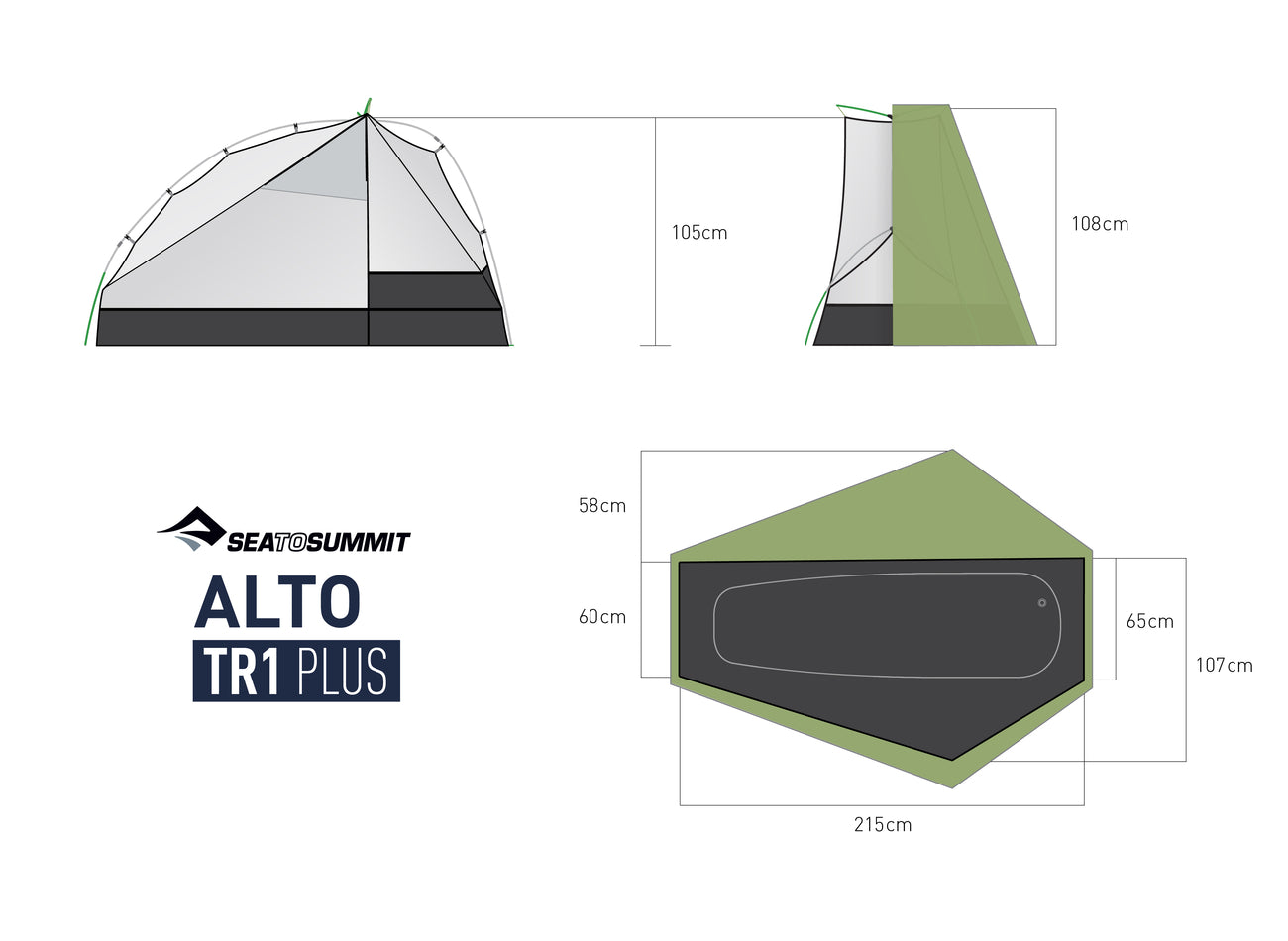 dimensions of a 2 person tent Alto Plus - 1 & 2 Person Semi Freestanding Ultralight Tents for Backpacking