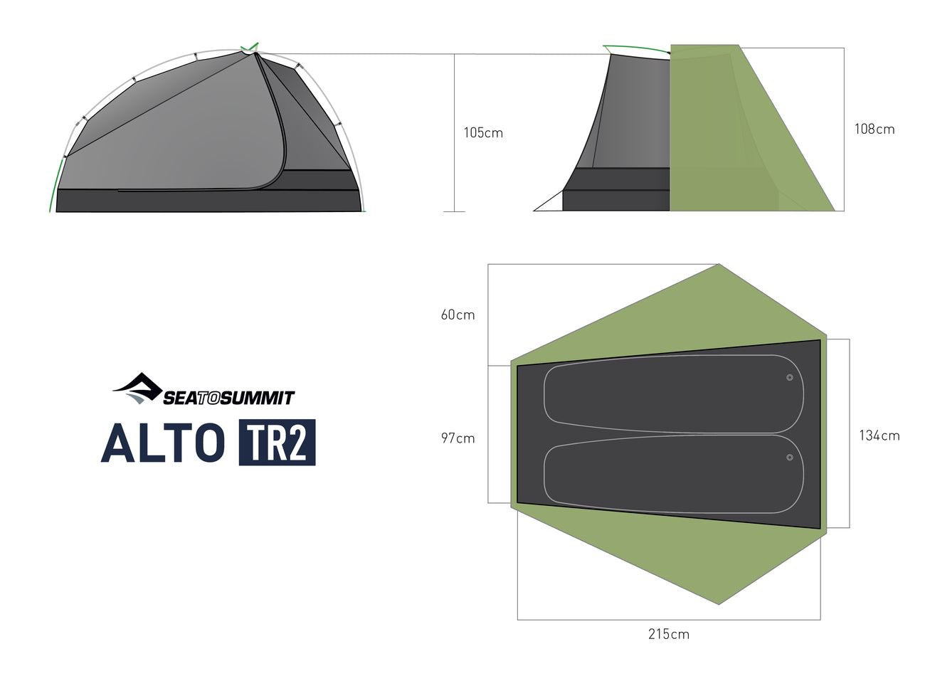 Alto Semi-Free Standing Ultralight Backpacking Tents | Sea to
