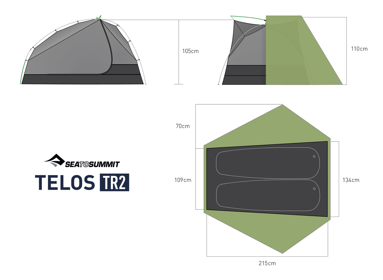 Telos TR2 - Freistehendes Zelt für zwei Personen